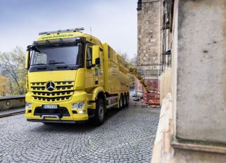 Mercedes-Benz Arocs as carrier vehicle for suction excavator